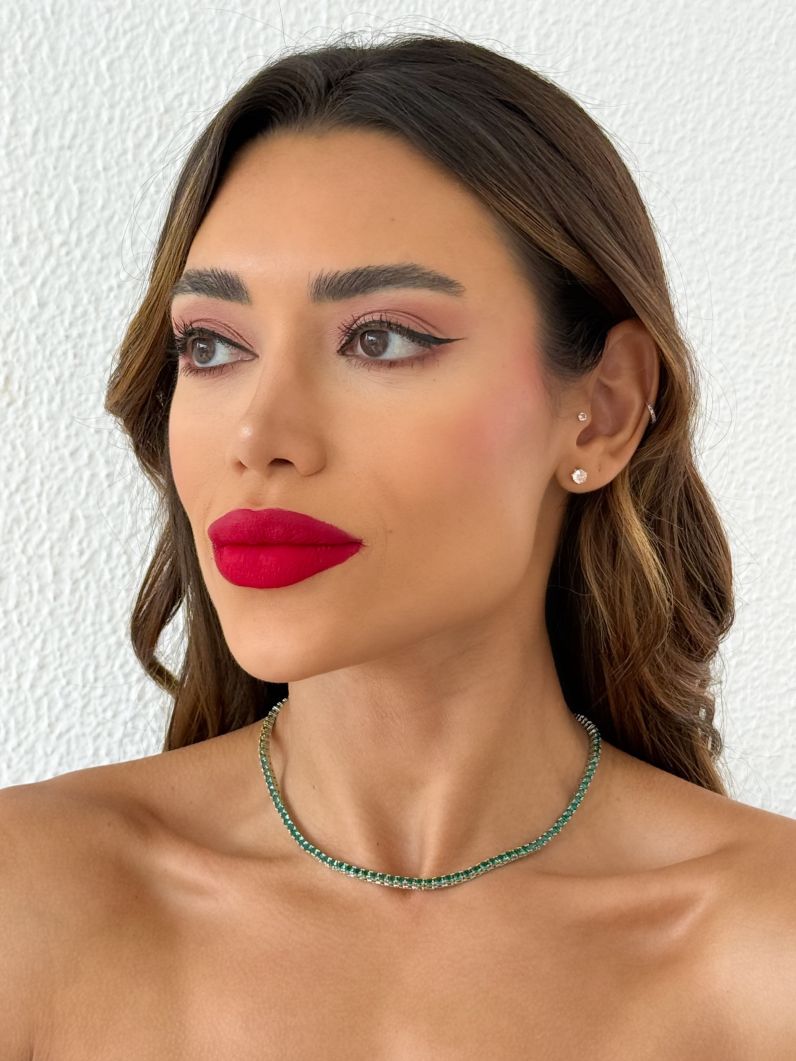 Colar Folheado a Ouro 18k e Prata Zircônias Coloridas