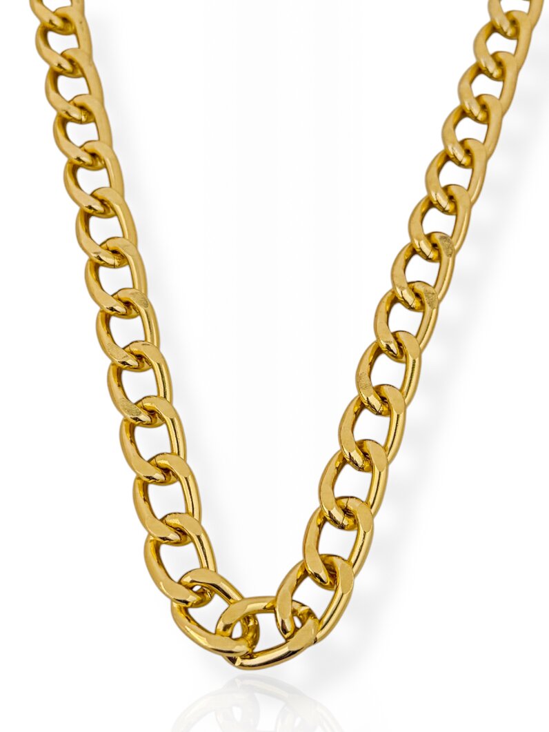 Colar Folheado a Ouro 18k Elo Grumet Largo