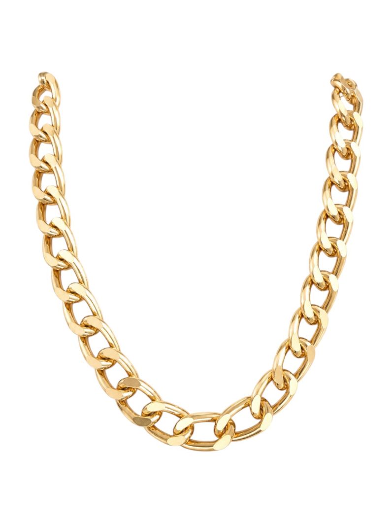 Colar Folheado a Ouro 18k Elos Grumet Detalhados