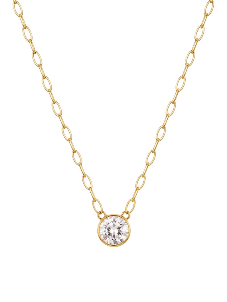 Colar Folheado a Ouro 18k Elos Ovais e Ponto de Luz