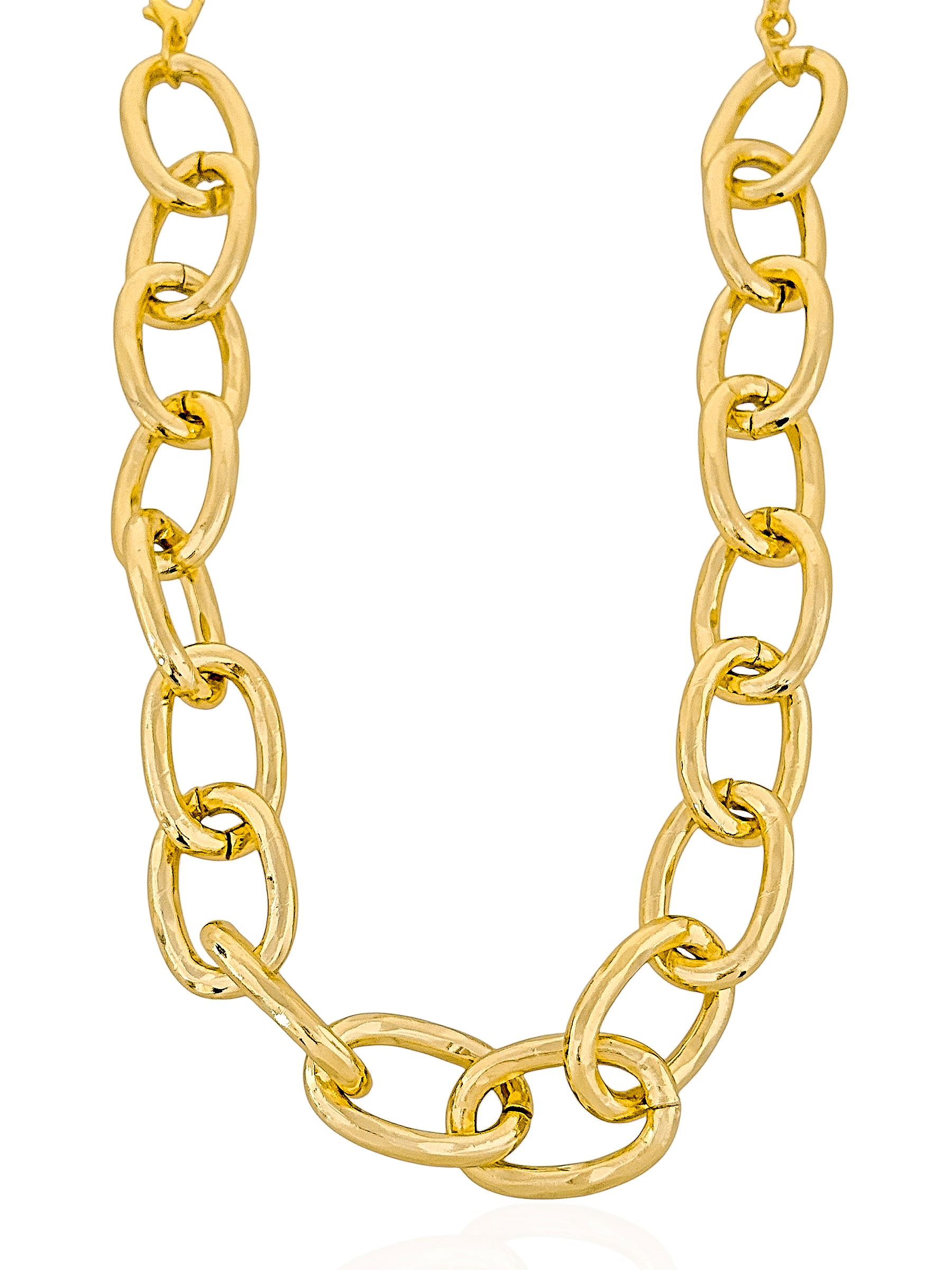 Colar Folheado a Ouro 18k Elos Ovais Lisos
