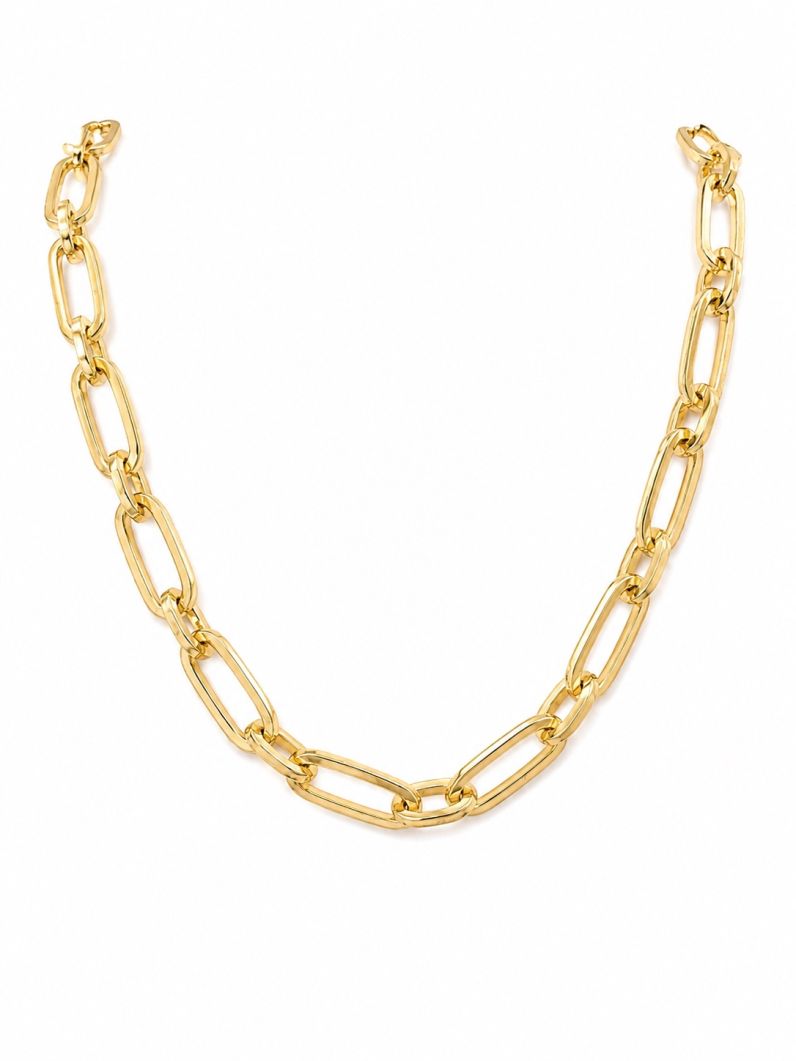 Colar Folheado a Ouro 18k Elos Ovais Lisos