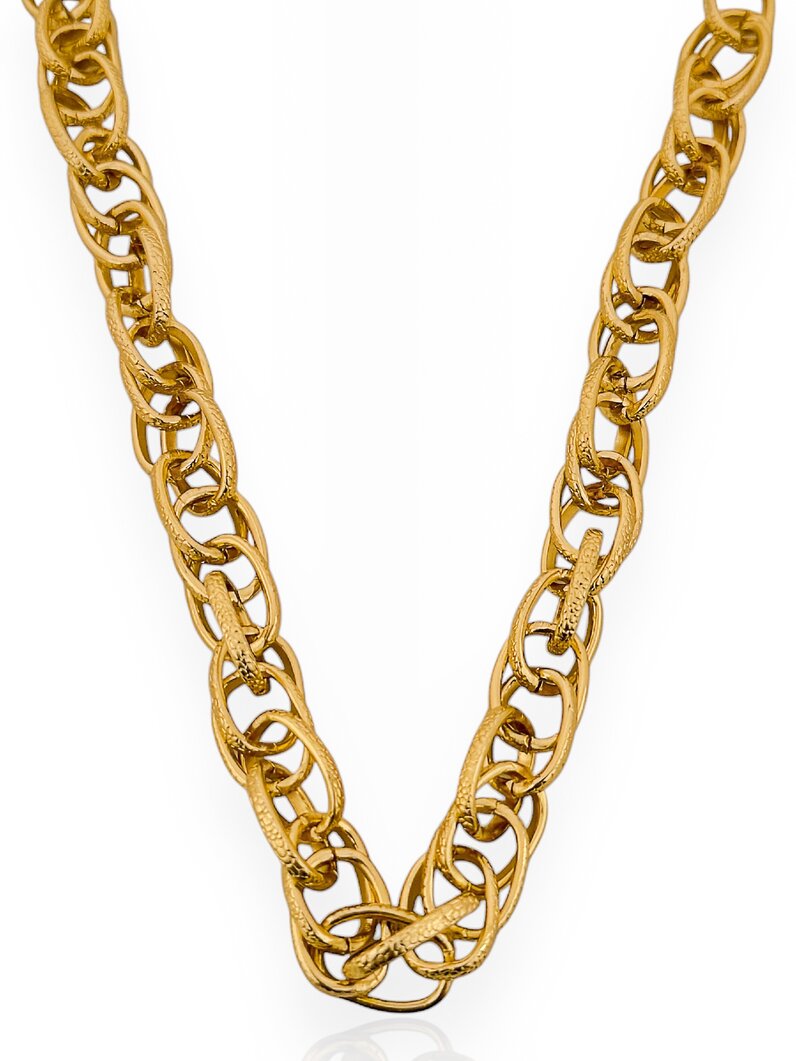 Colar Folheado a Ouro 18k Elos Texturizados
