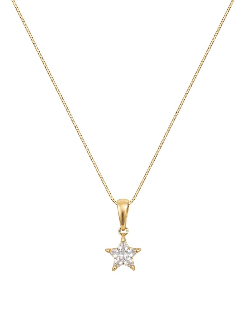 Colar Folheado a Ouro 18k Estrela de Zirconia