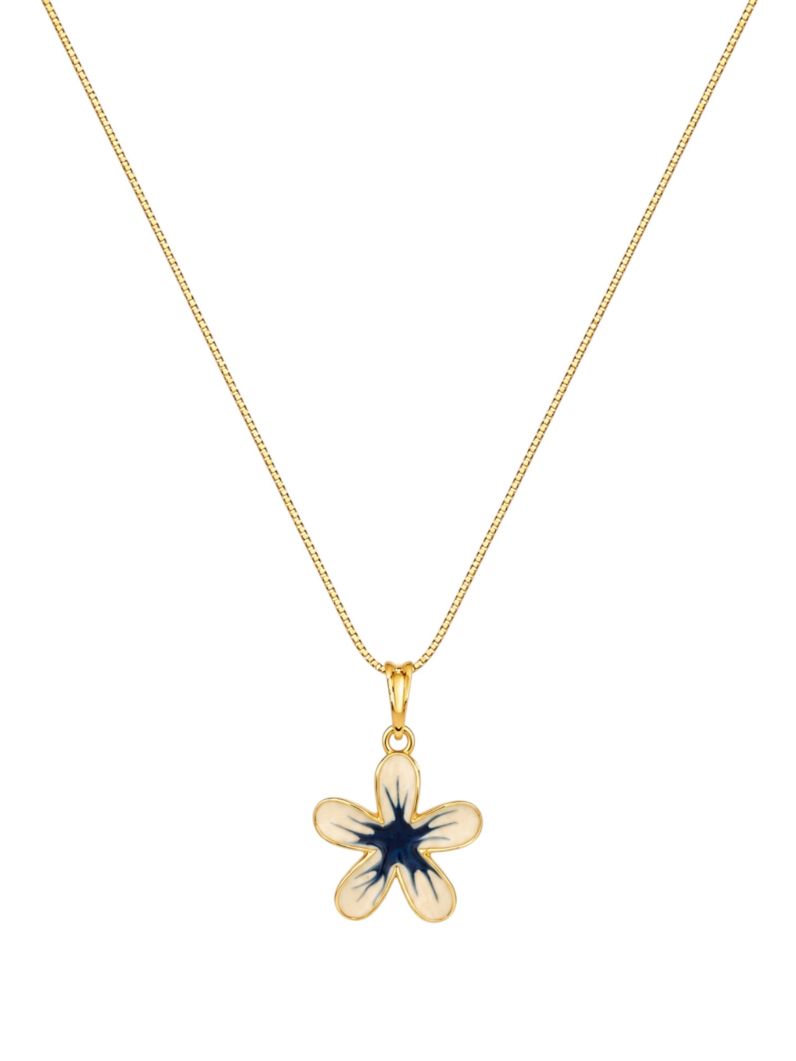 Colar Folheado a Ouro 18k Flor Resinada