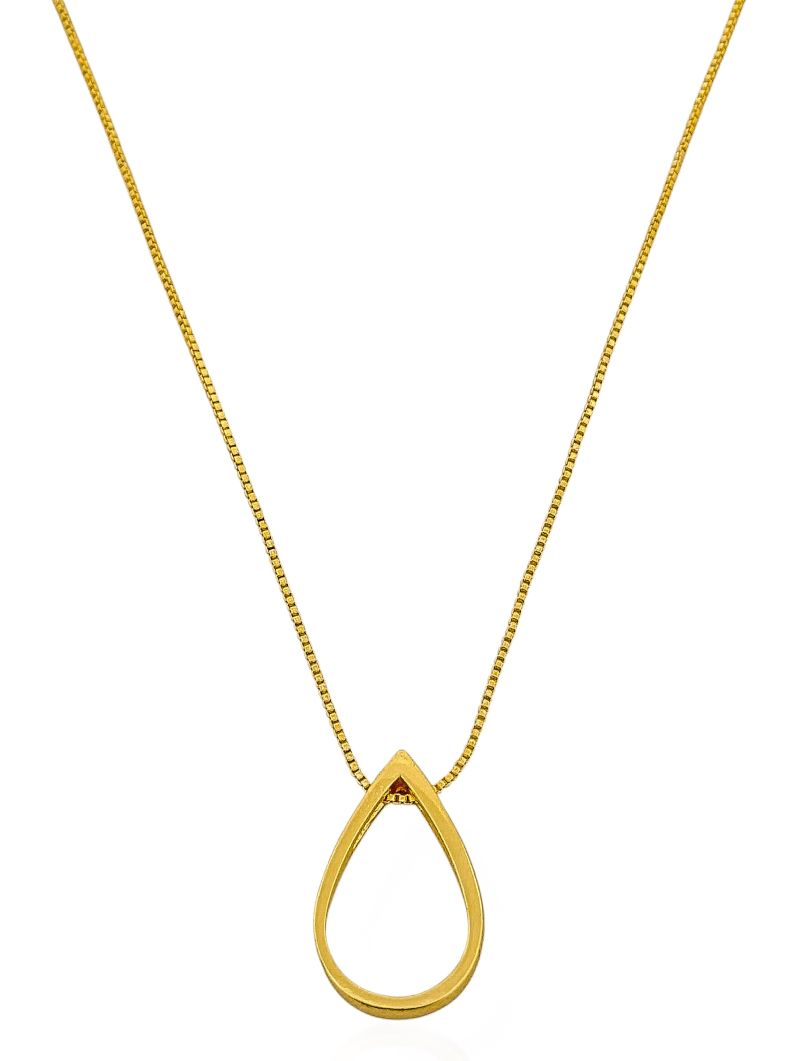 Colar Folheado a Ouro 18k Gota Vazada