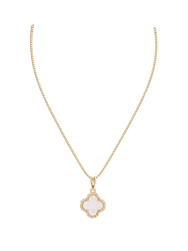 Colar Folheado a Ouro 18k Inspiração Vg Borda Cravejada