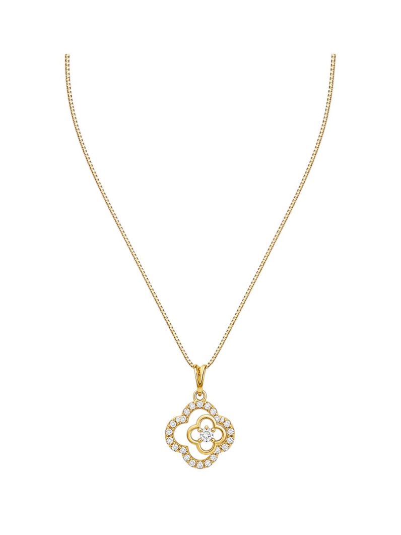 Colar Folheado a Ouro 18k Inspiração Vg. Cravejada