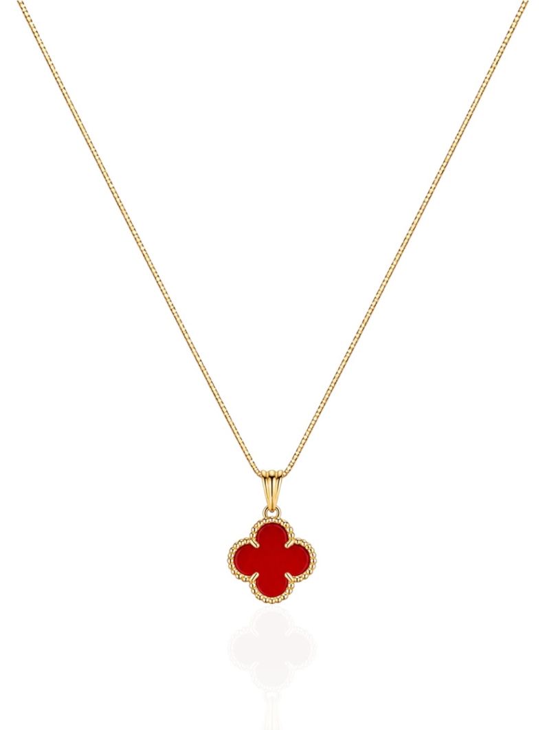 Colar Folheado a Ouro 18k Inspiração Vg. Cristal Vermelho