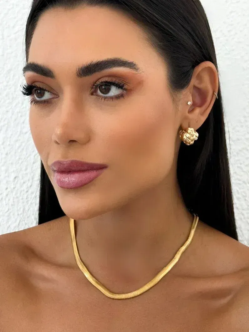 Colar Folheado a Ouro e Prata 18k Malha