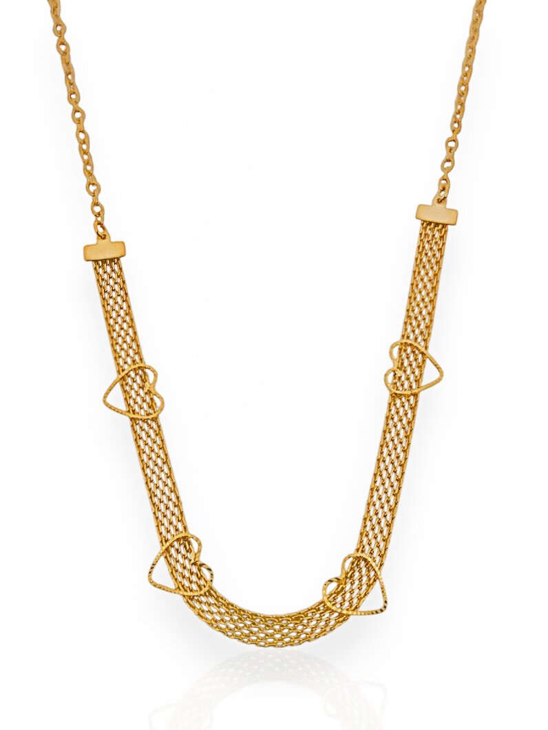 Colar Folheado a Ouro 18k Manta com Coração Vazado