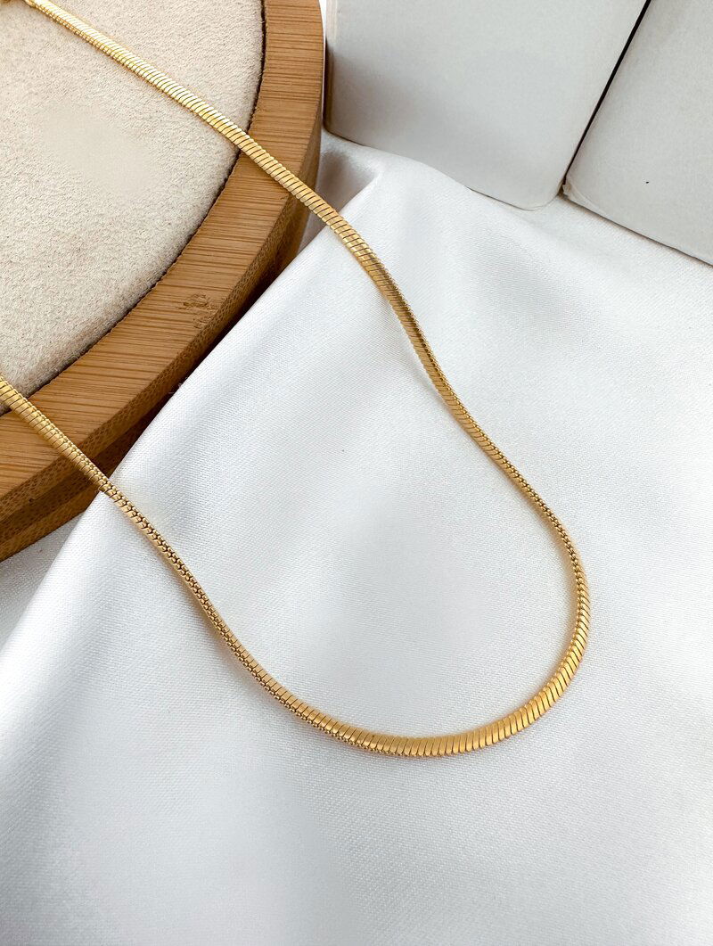 Colar Folheado a Ouro 18k Malha Fina