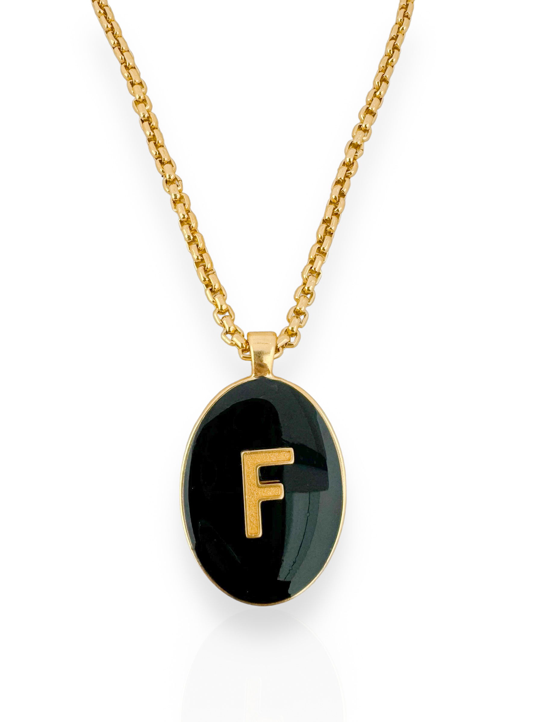 Colar Folheado a Ouro 18K Medalha MadrePérola com inicial