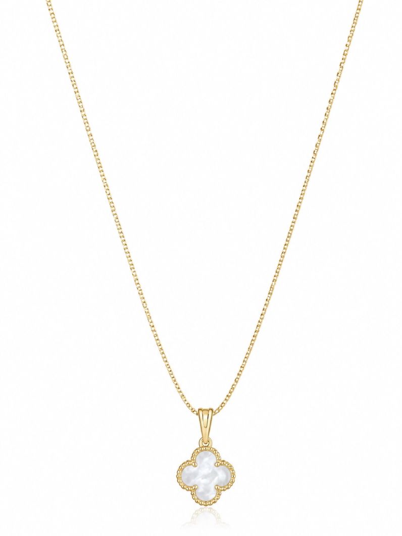 Colar Folheado a Ouro 18k Minimalista Com Inspiração Branco