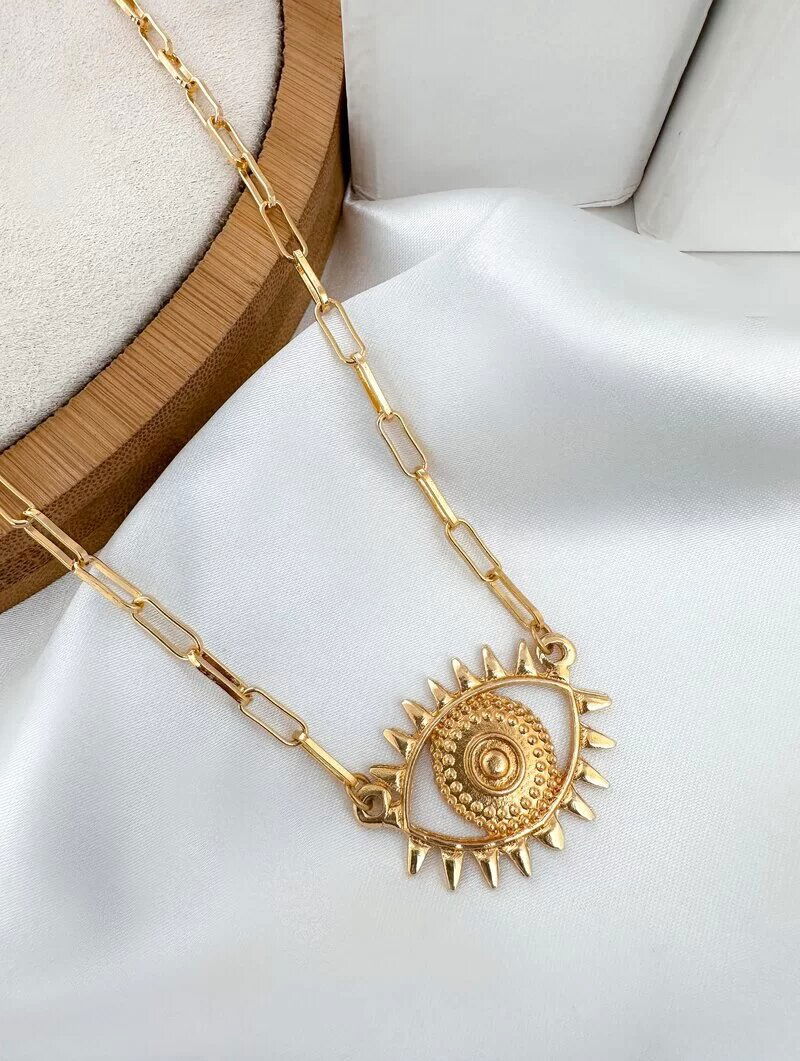 Colar Folheado a Ouro 18k Olho Grego