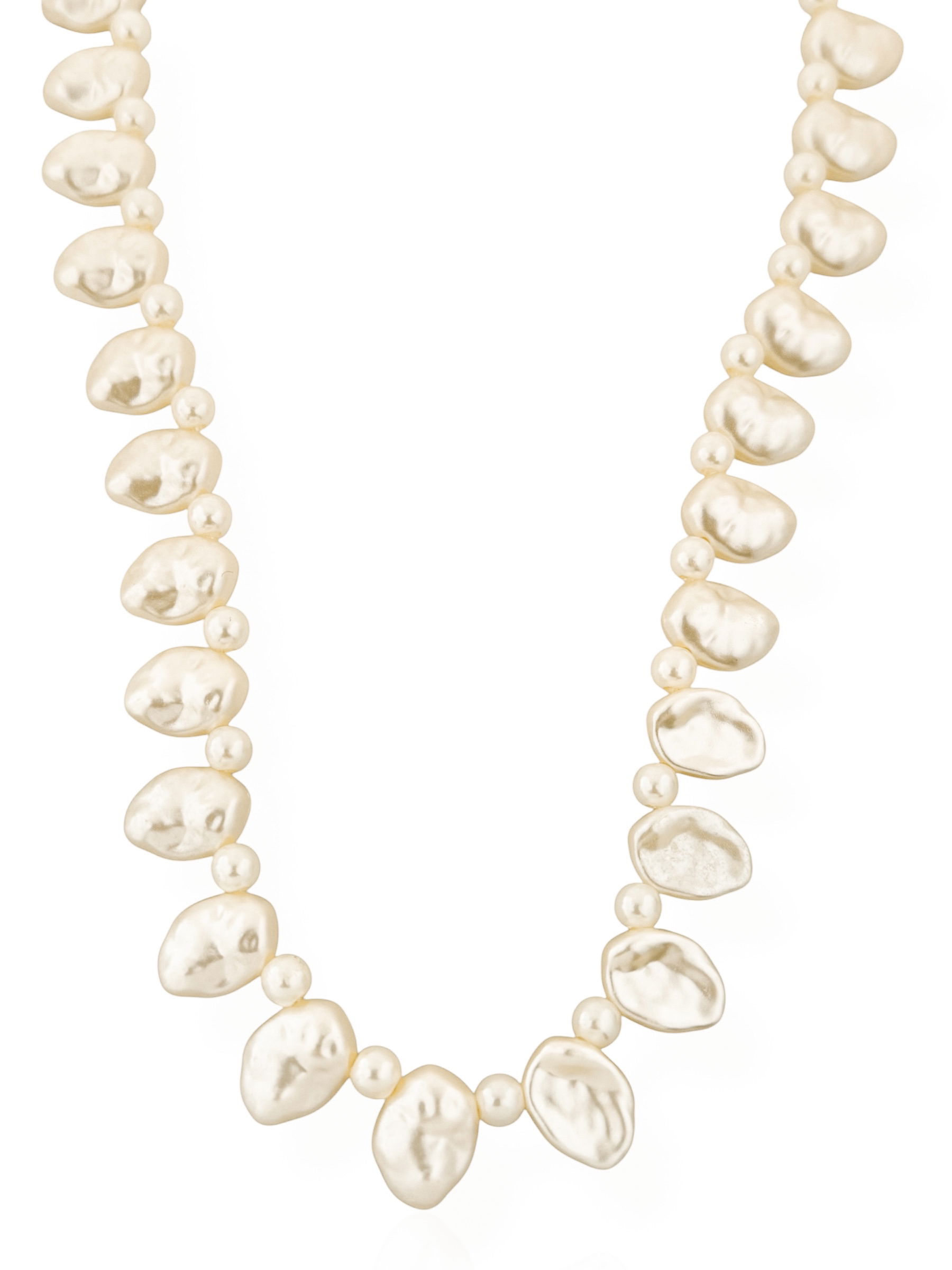 Colar Folheado a Ouro 18k Pérolas Orgânicas Mateladas