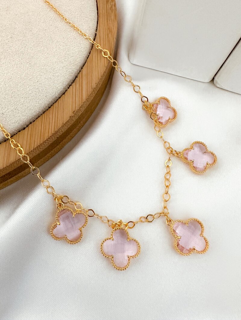 Colar Folheado a Ouro 18k Pingentes Inspiração Joalheria