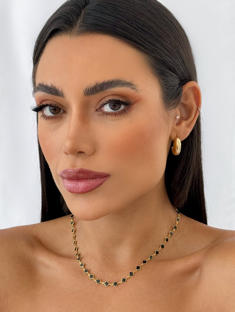 Colar Folheado a Ouro 18k Pingentes Inspiração Joalheria