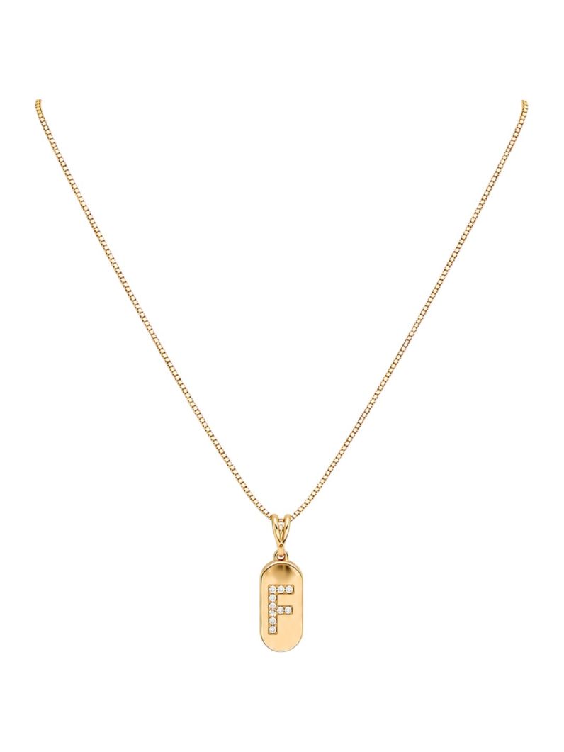 Colar Folheado a Ouro 18k Placa com Inicial
