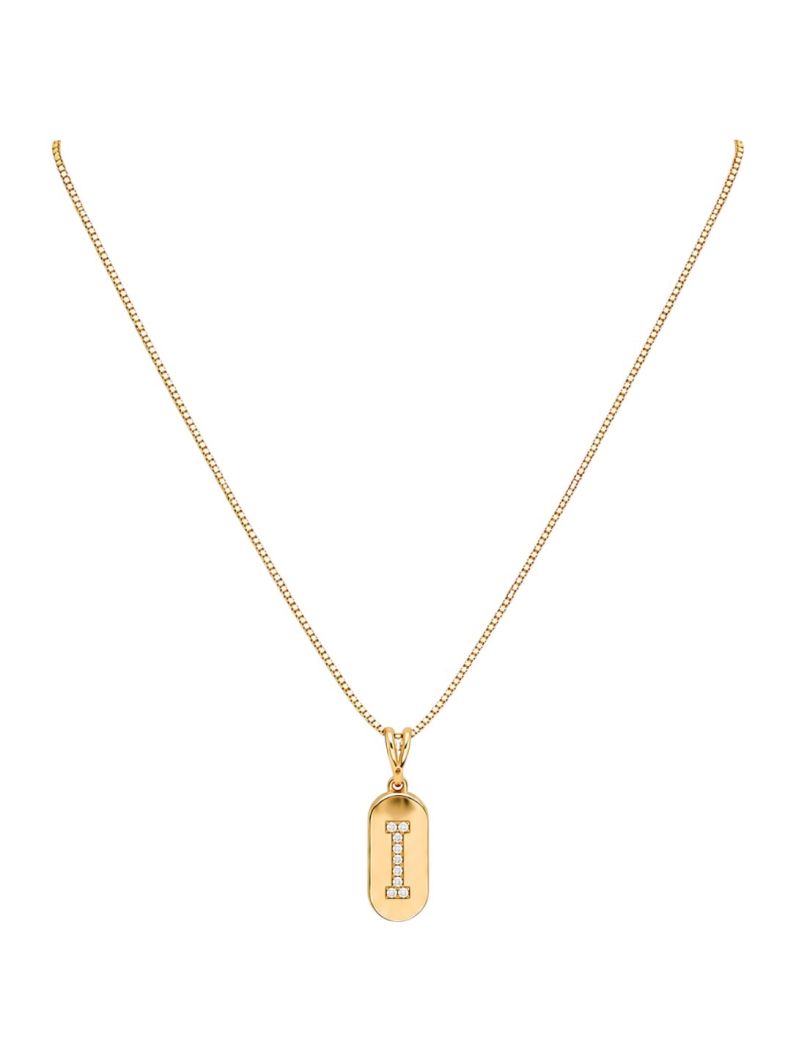 Colar Folheado a Ouro 18k Placa com Inicial