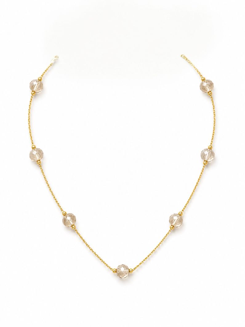 Colar Folheado a Ouro 18k Riviera Com Cristais