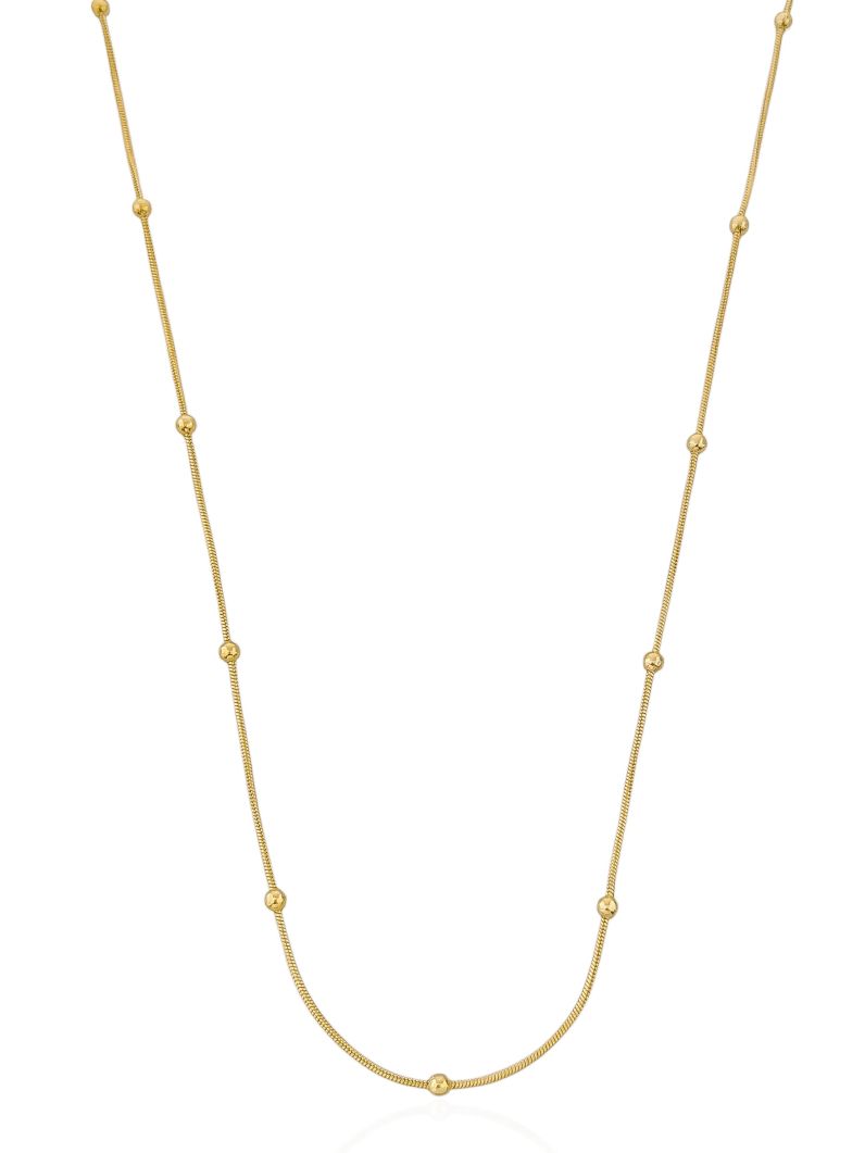 Colar Folheado a Ouro 18k Riviera com Esfereras Lisas