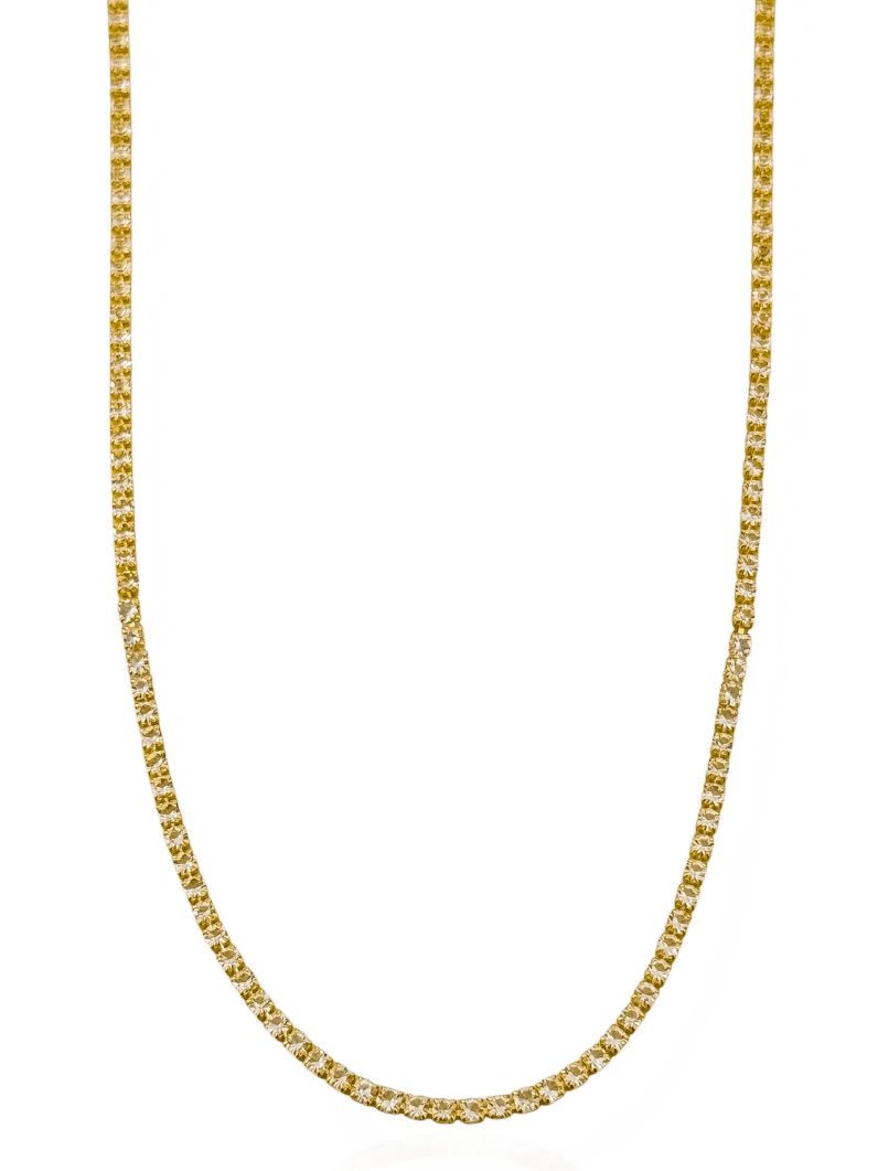 Colar Folheado a Ouro 18k Riviera Cravejada