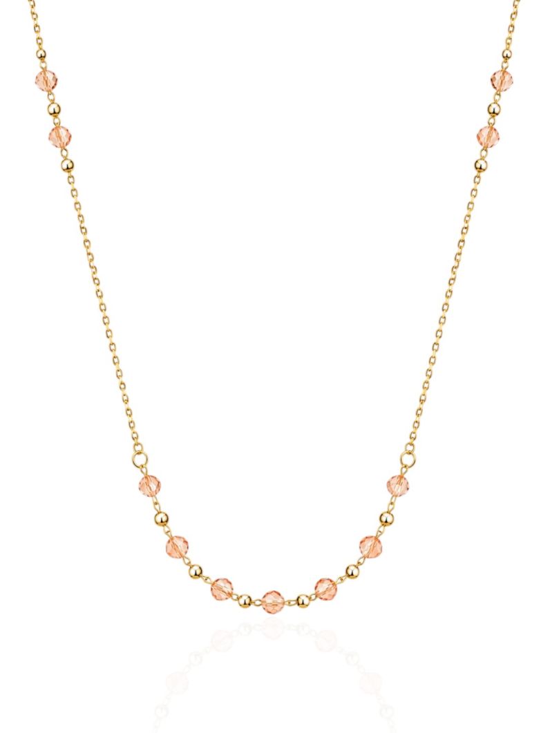 Colar Folheado a Ouro 18K Riviera Cristais e Esferas