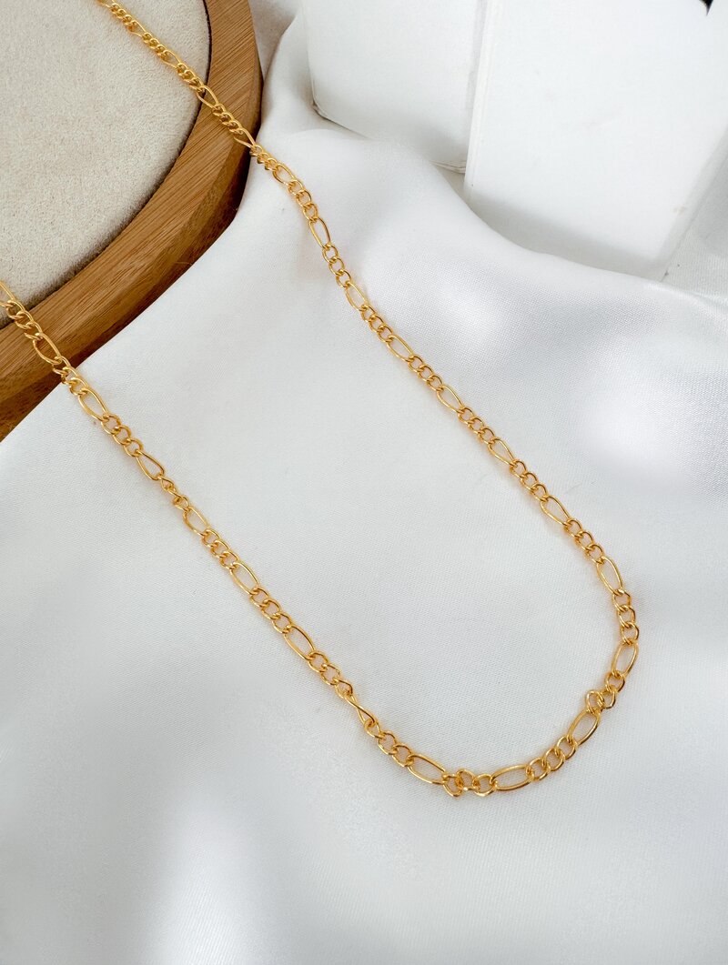 Colar Folheado a Ouro 18k Riviera Elo 3 por 1