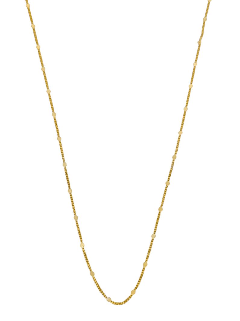 Colar Folheado a Ouro 18k Riviera Elos Com Mini Plaquinhas 80cm
