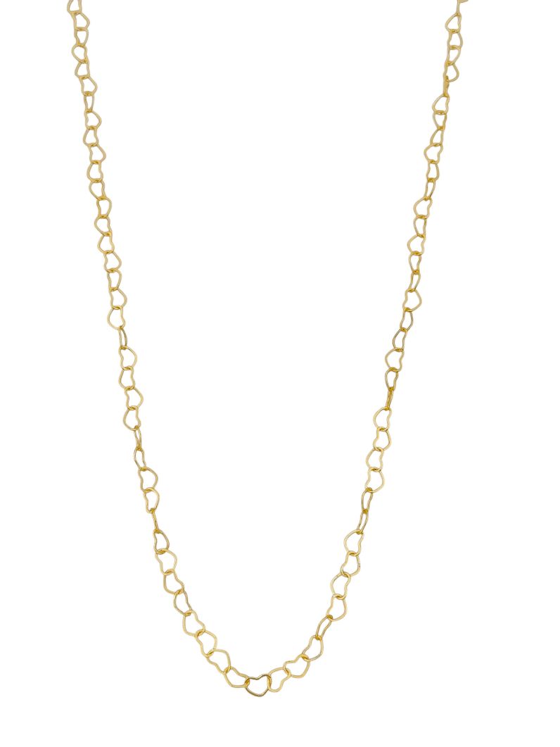 Colar Folheado a Ouro 18k Riviera Elos de Coração 80cm
