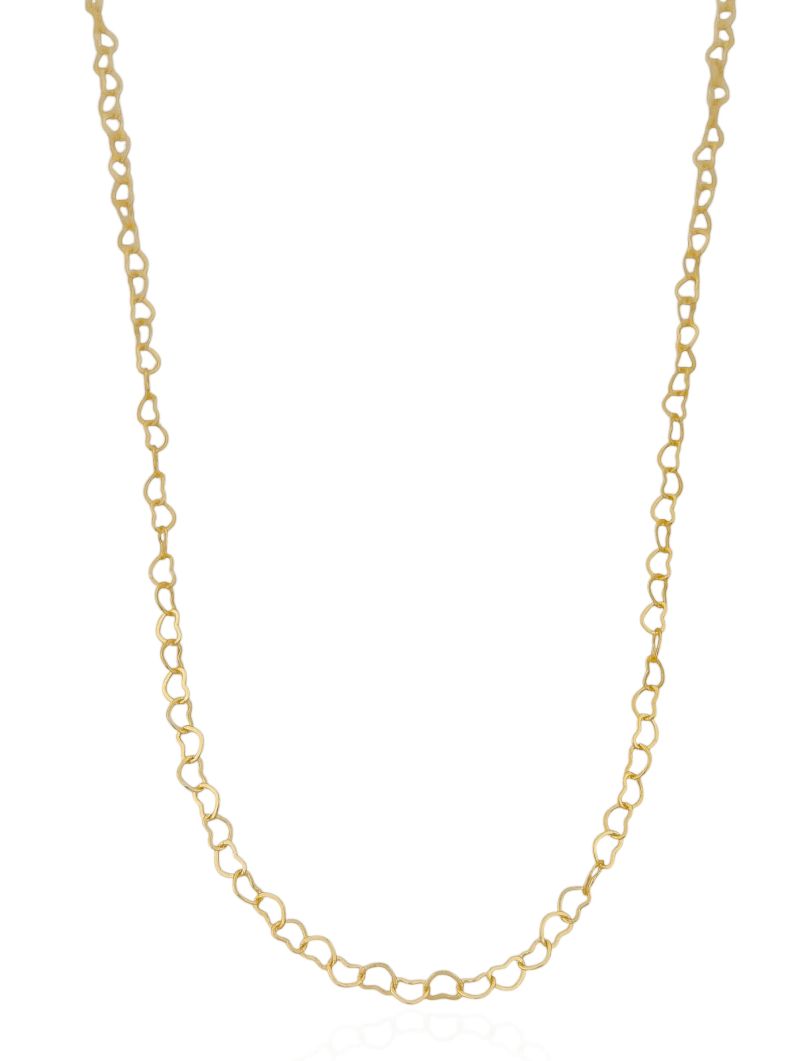 Colar Folheado a Ouro 18k Riviera Elos de Coração