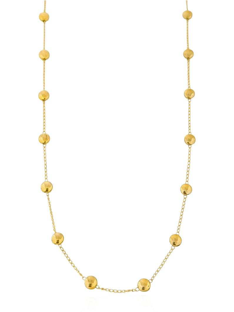 Colar Folheado a Ouro 18k Riviera Esferas Achatadas