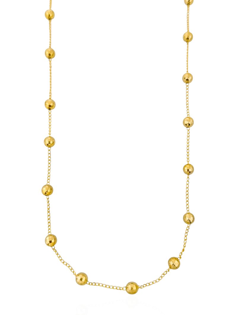 Colar Folheado a Ouro 18k Riviera Esferas Texturizadas
