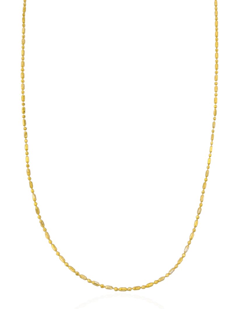 Colar Folheado a Ouro 18k Riviera Tubos e Esferas