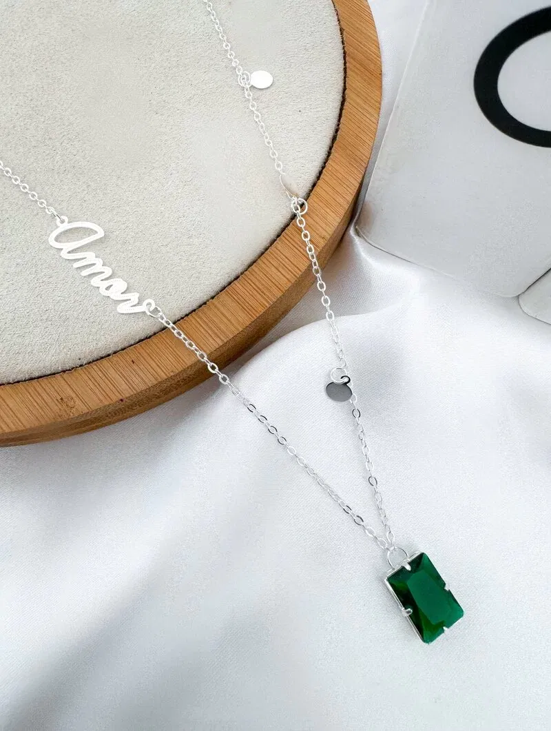 Colar Folheado a Prata 925 Amor com Zircônia