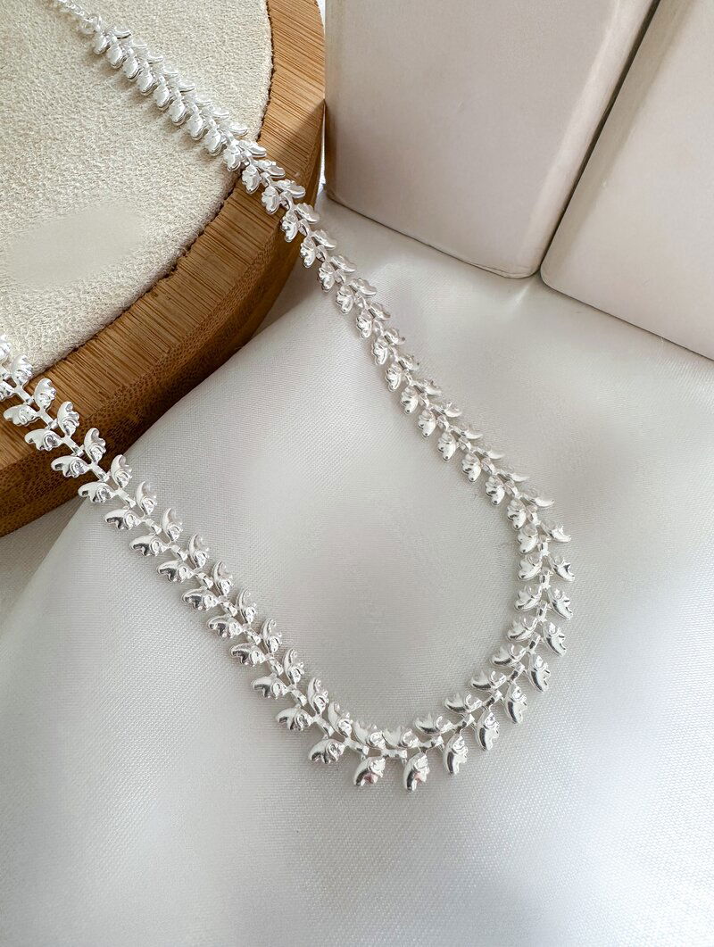 Colar Folheado a Prata 925 Corrente Design Borboletas