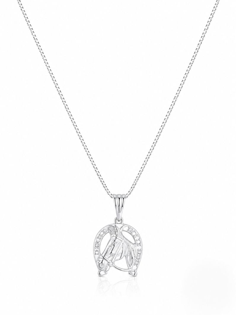 Colar Folheado a Prata 925 Design Horse Detalhado