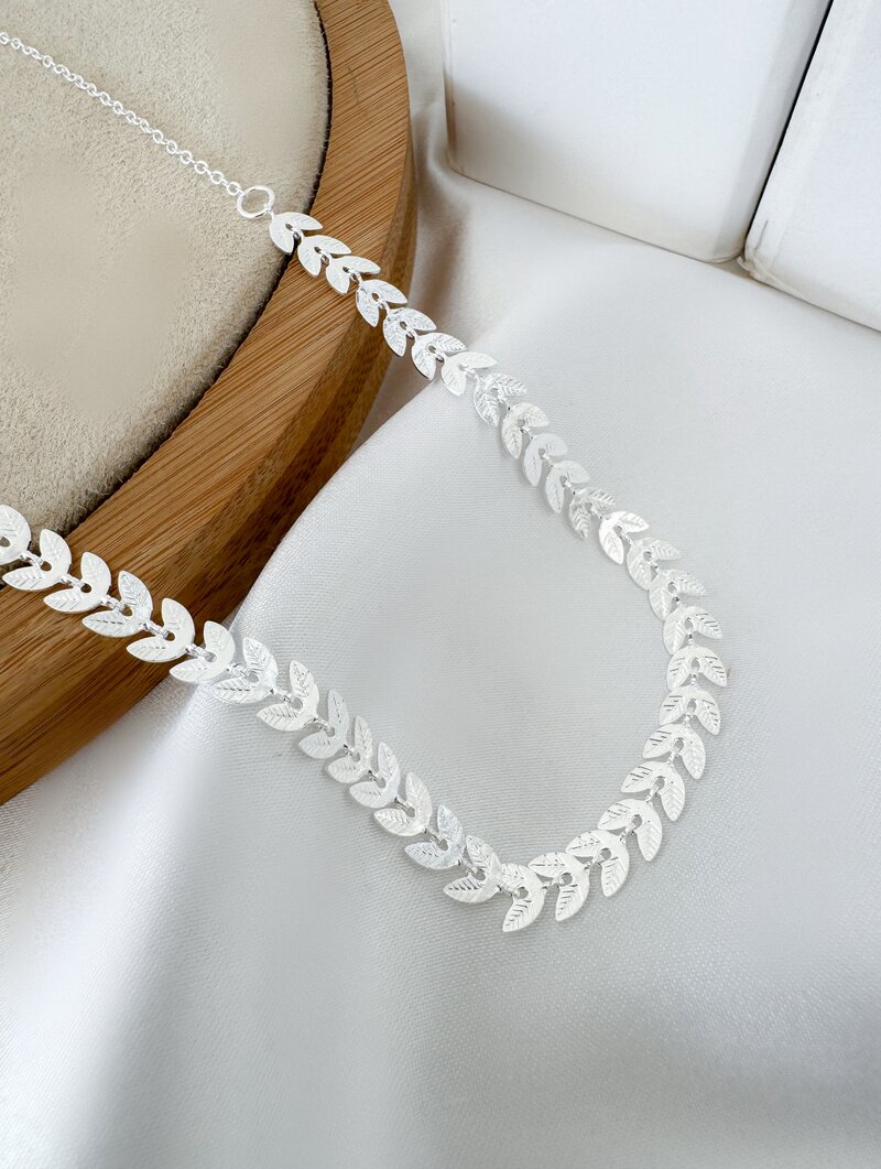 Colar Folheado a Prata 925 Escamas Texturizadas