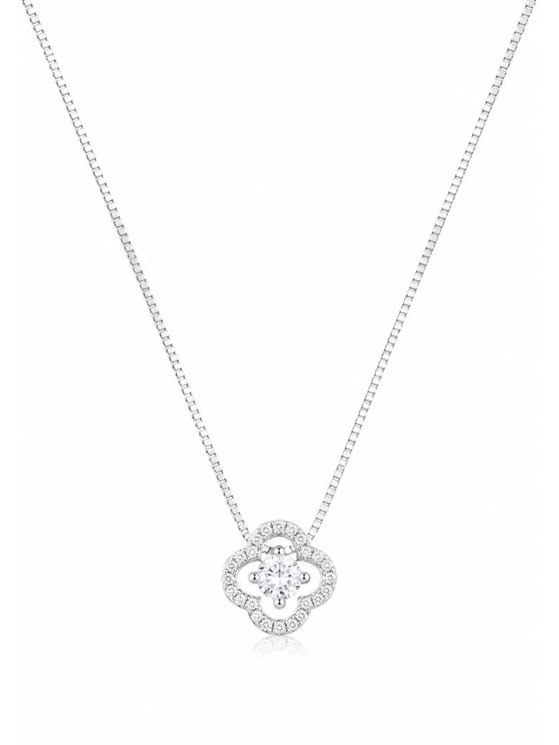 Colar Folheado a Prata 925 Veneziana Com Pingente Inspiração Vg Micro Zirconia