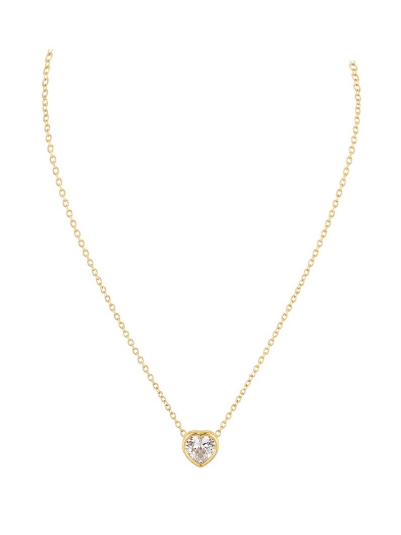 Colar Folheado Ouro 18k Coração Encapsulado