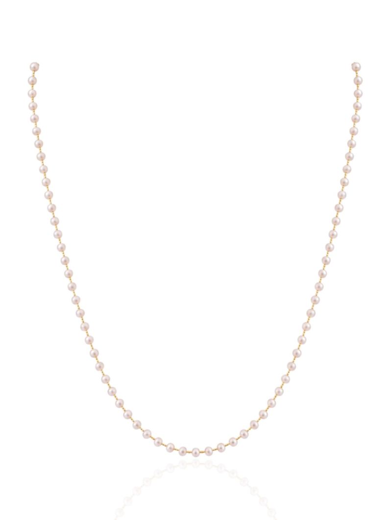 Colar Folheado Ouro 18k Longo Pérola