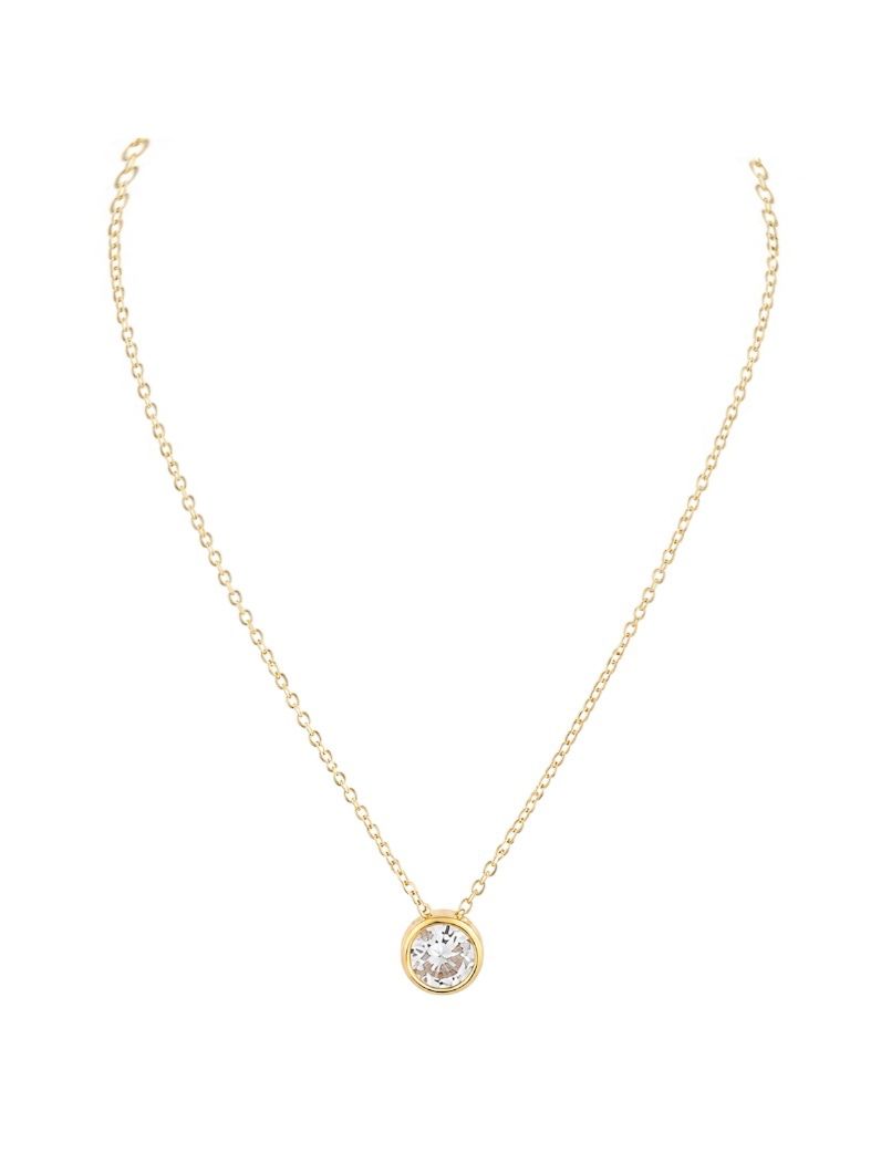 Colar Folheado Ouro 18k Ponto de Luz