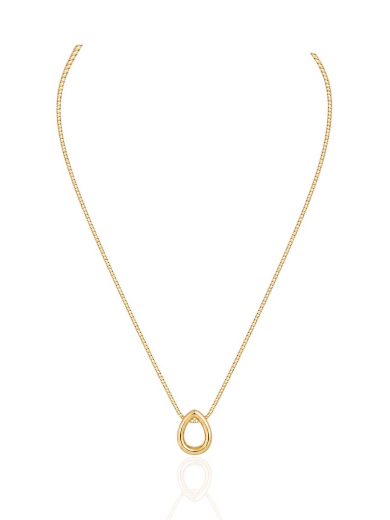 Colar Folheado Ouro 18k Veneziana Gota Vazado