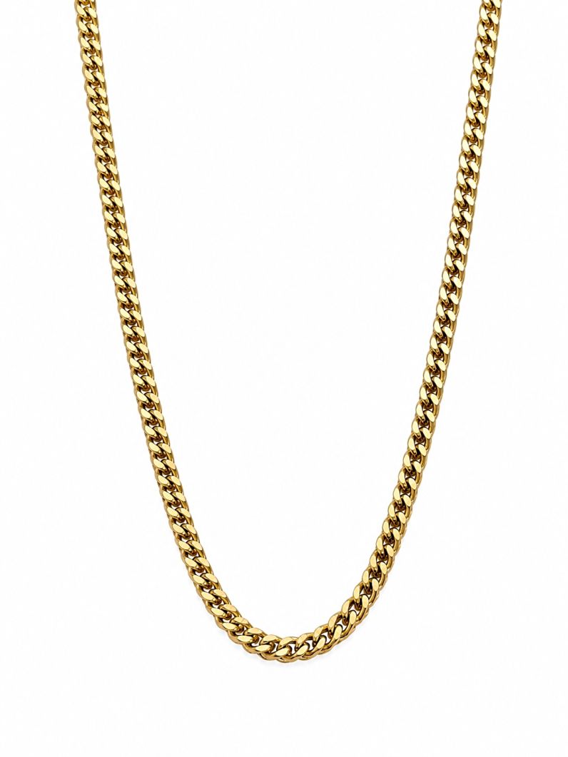 Colar Masculino Aço Inoxidável Ouro 18k Corrente
