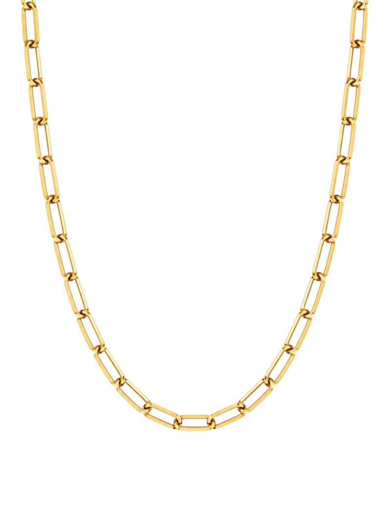 Colar Masculino Aço Inoxidável Ouro 18k Corrente Fino
