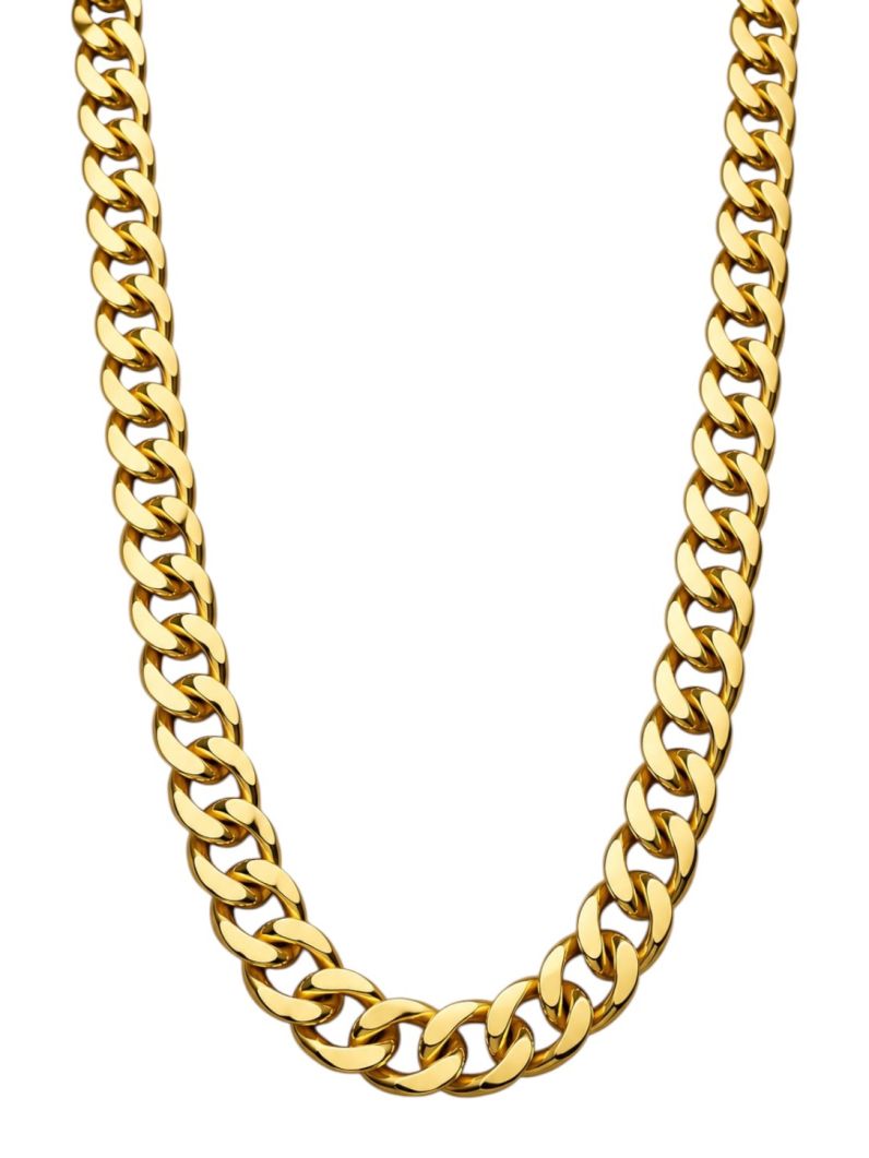 Colar Masculino Aço Inoxidável Ouro 18k Elo Grumet
