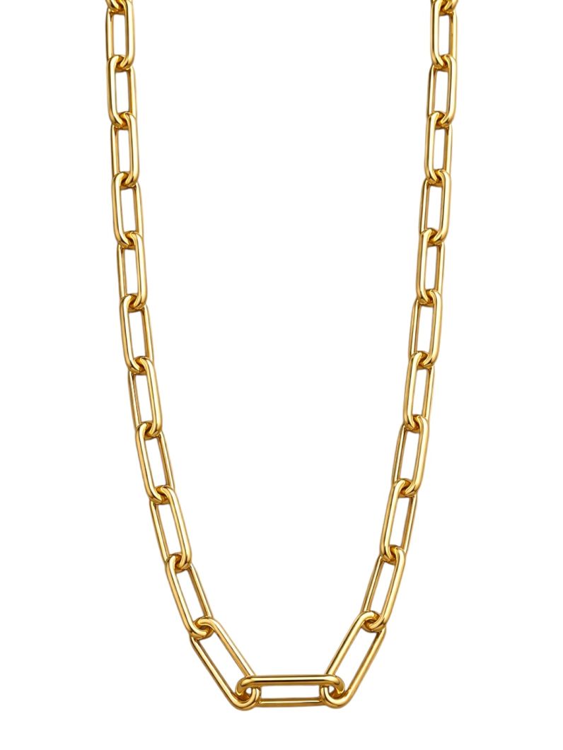 Colar Masculino Aço Inoxidável Ouro 18k Elos