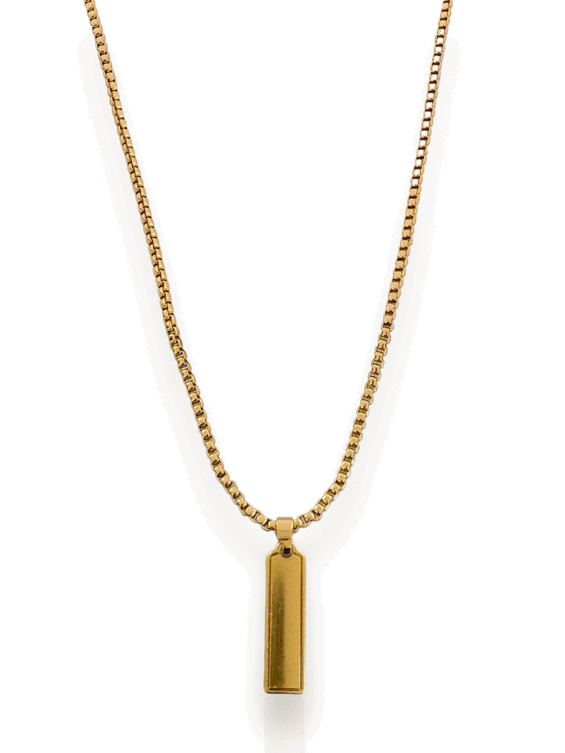 Colar Masculino Semi Joia Com Placa Lisa