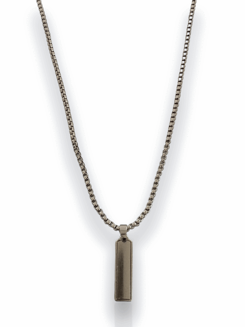 Colar Masculino Semi Joia Com Placa Lisa